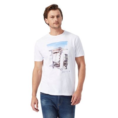 Big and tall white graphic print t-shirt